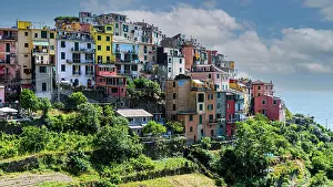 Built: The village of Corniglia with its nested pastel-coloured
