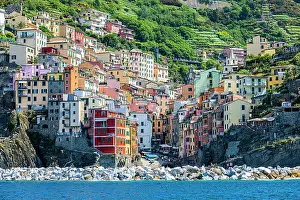 Built: The village of Riomaggiore with its nested pastel-coloured