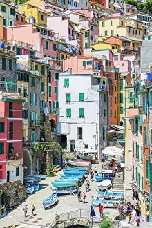 Built: The village of Riomaggiore with its nested pastel-coloured