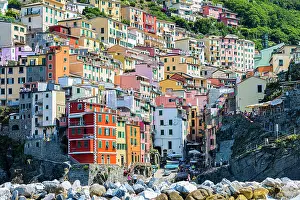 Built: The village of Riomaggiore with its nested pastel-coloured