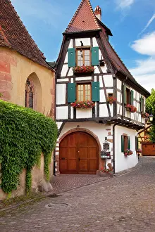 Shutter: Village street scene in Kaysersberg along