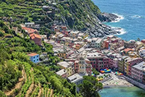 Built: The village of Vernazza with its pastel-coloured