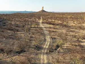 Track: The Vingerklip (rock finger) is surrounded by thornbush and mopane (Colophospermum mopane) savanna
