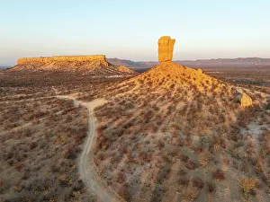 Track: The Vingerklip (rock finger) and the Ugab Valley Terraces are surrounded by thornbush and mopane (Colophospermum mopane)