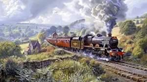 Track: A vintage steam train chugs through the countryside