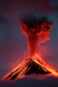 Fire: Volc n de Fuego (Volcano of fire) eruption at ni
