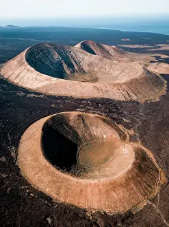 Crater: Volcanic crater, Timanfaya National Park, drone