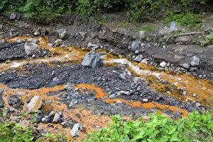 Travertine: Volcanic Deposits in Stream, Ecuador