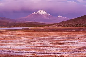 Altiplano: Volcano Isluga on the Altiplano in northern Chile near the B