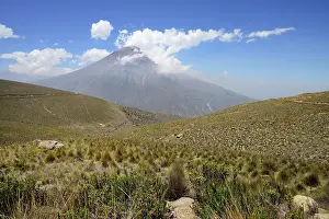 Salinas: Volcano Misti with clouds, Salinas and Aguada Blanca