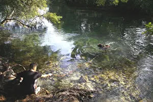 Baths: Volunteer bathing dog from a refuge SPA