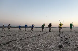 Teamwork: Volunteers at dawn at the Laguna de Fuente de Piedra