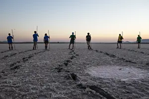 Teamwork: Volunteers at dawn at the Laguna de Fuente de Piedra
