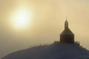 Mangfall: Wallbergkircherl in Wolken, Wallberg, Tegernsee
