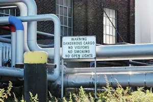 Queens: Warning Sign Along Newtown Creek, NYC