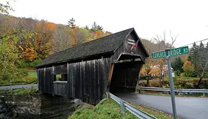 Canopy: Warren Covered Bridge in autumn, Lincoln Gap, Warren
