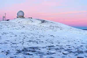 Hessian: Wasserkuppe in winter, dusk, Radom, nature park