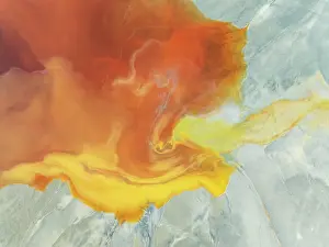 Weird: Waste pond in the mineral-rich area of the Rio Tinto