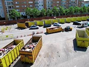 Containers: Waste Site - Wandsworth communal waste site, containers