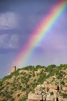 Prismatic: Watchtower watchtower with rainbow, Desert View