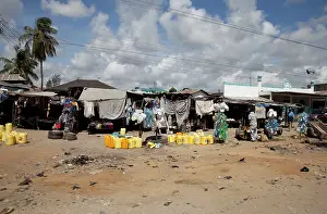 Shops: Water Containers at roadside stalls