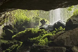 Falling: Water falling at mouth of Kitum cave Mt. Elgon National