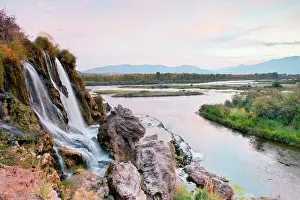 Idaho: Water falls on small stream flowing into