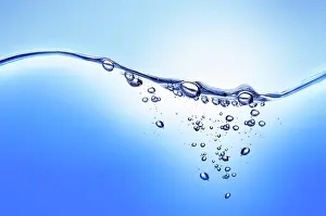 Cool: a water line against a blue background