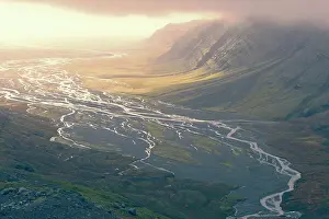 Environmentalism: Water outlet from the Skalafelljokul Glacier