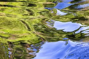 Pantanal: Water reflections behind small boat in the Pantanal region