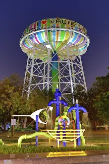 050320: Water Tower in Water Tower Park at night in Lingya