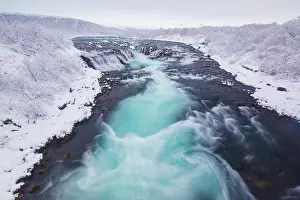 Interest: Waterfall Bruarfoss in winter - Sudurland - Iceland