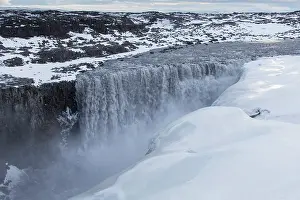 160517: Waterfall Dettifoss in winter Nordurland eystra Iceland