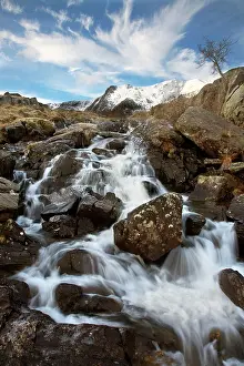 Idwal: Waterfall in Idwal River below Twll Du or Devils Kitchen