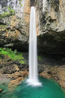 Glarus: Waterfall on the Klausen Pass, Glarus, Switzerland