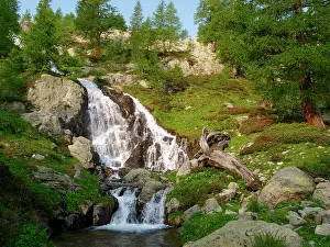 Mercantour: waterfall in Mercantour NP, Casterino, France