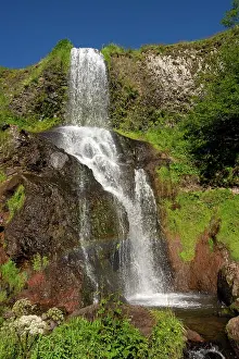Cantal: Waterfall of Saillant, near Marcenat, Cantal department