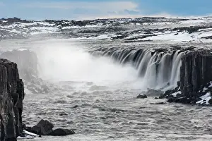 160517: Waterfall Selfoss in winter Nordurland eystra Iceland