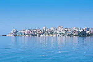 Towns: Waterfront of the coastal town of Sarande, Albania