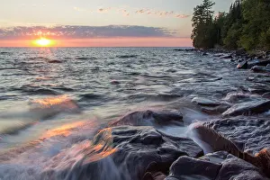 Crash: Waves crash at sunset on Devils Island in