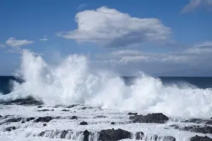 Crashing: Waves crashing on rocky shore, Tenerife