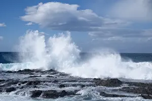 Crashing: Waves crashing on rocky shore, Tenerife
