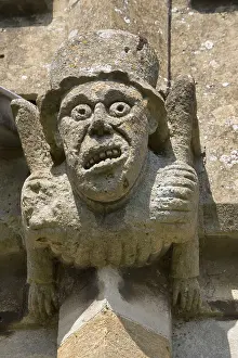 Gargoyle: Weathered gargoyle, St Peter's Church