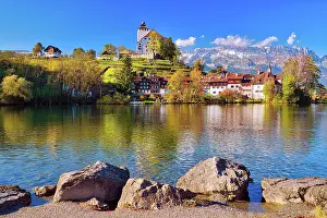 Townsmall: Werdenberg Castle with old town at Werdenbergersee