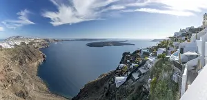 Greece: White buildings on the crater rim
