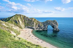 Dorset: White Cliffs over Jurassic Coast and Durdle Door
