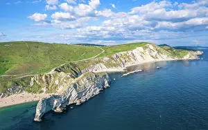 Dorset: White Cliffs over Jurassic Coast and Durdle Door