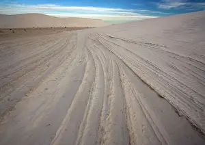 Ridges: White Gypsum Dunes - sculpted by the wind, showing