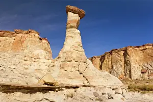 Topped: White Hoodoo - beautiful white hoodoo topped by a brown rock