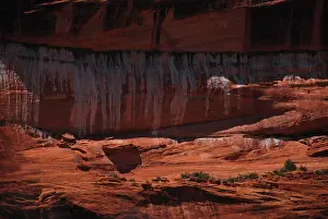 Chelly: White Mineral Deposits, Canyon de Chelly NP, Arizona